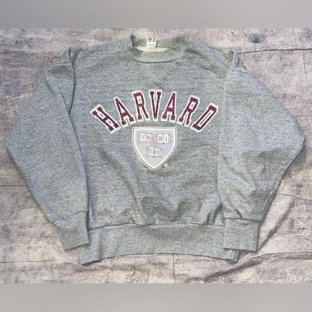 Vintage Champion Harvard Spell Out Shield Crest Creed Sweatshirt Collegiate L US